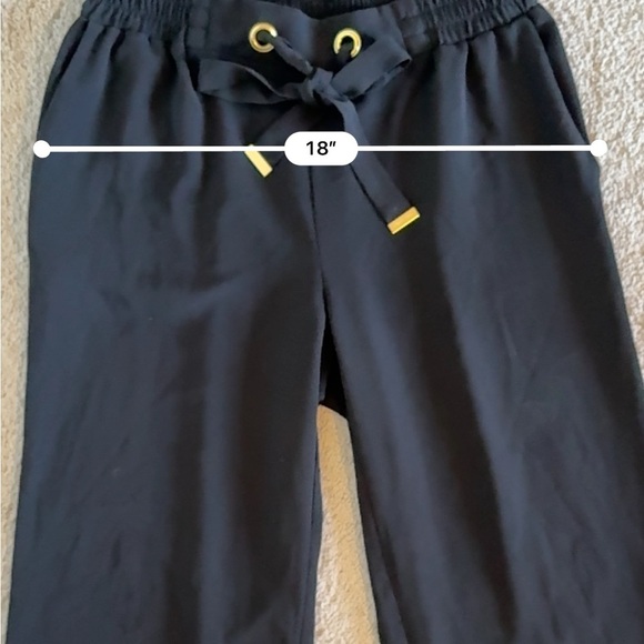 Michael Kors Women's Black Wide Leg Palazzo Pants Elastic Drawstring Waist Sz S - Picture 8 of 12